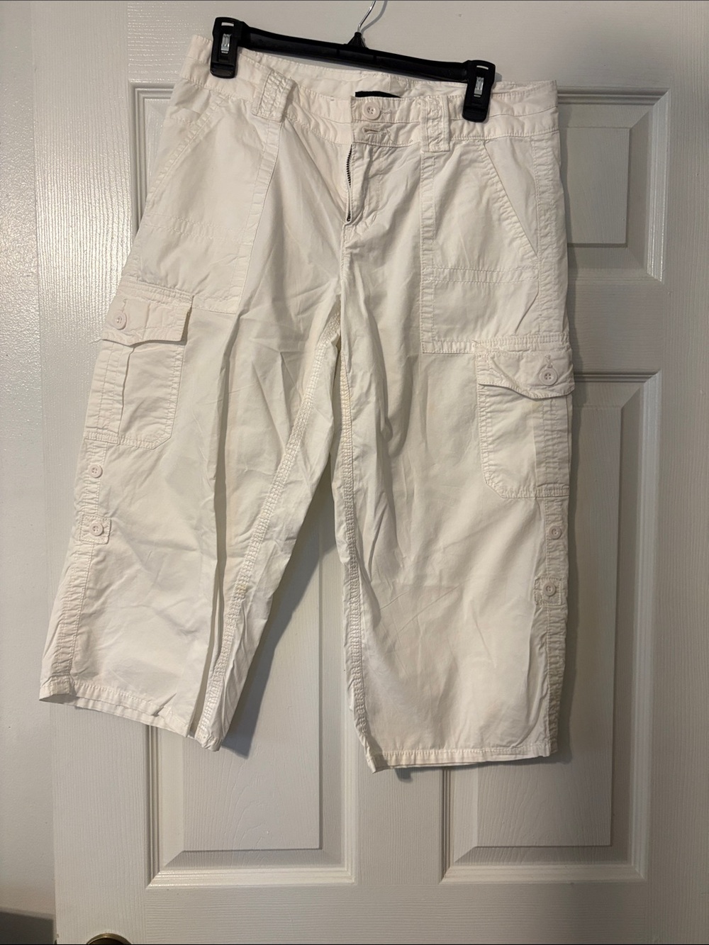 Calvin Klein Jeans White Cargo Shorts with Side Pockets